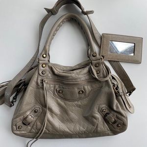 Balenciaga Gray Leather Handbag